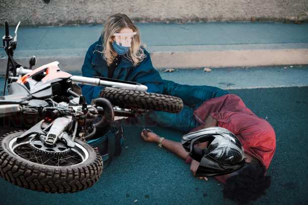 New York motorcycle accident lawyer helping a client