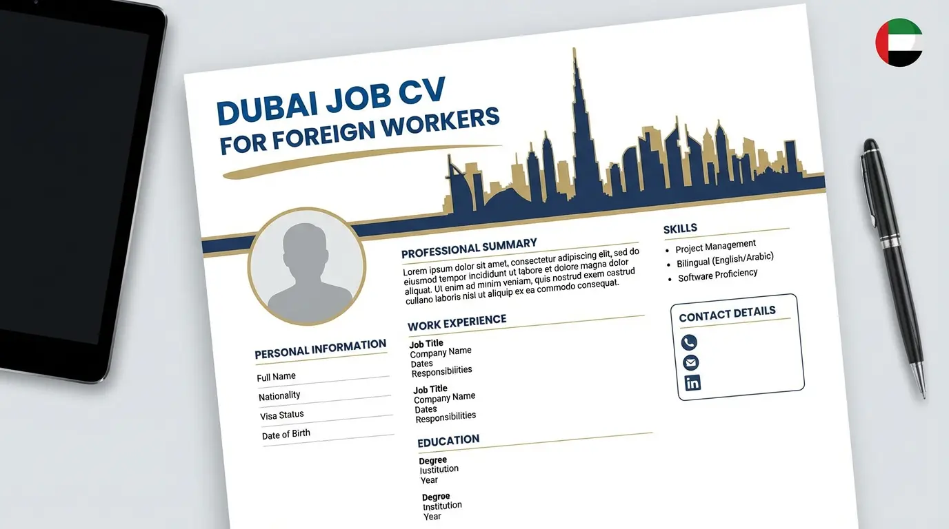 Dubai Job CV for Foreign Workers
