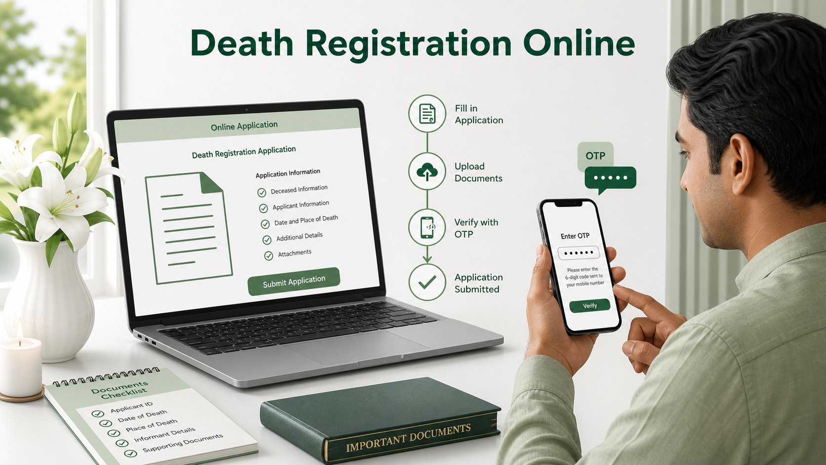 Death Registration Online Application form OTP এবং document checklist