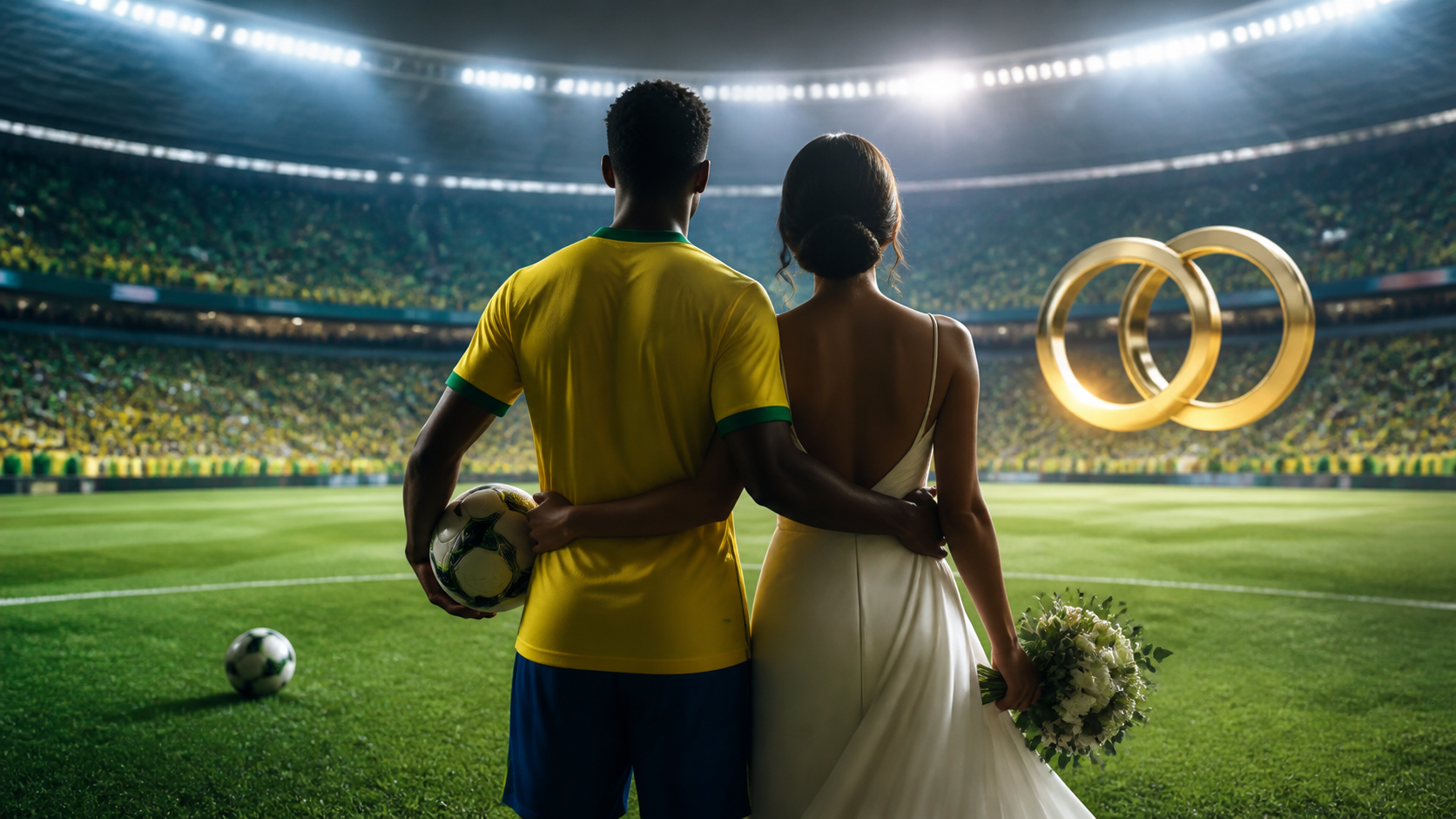 Brazil football marriage illustration for Endrick wife Gabriely Miranda