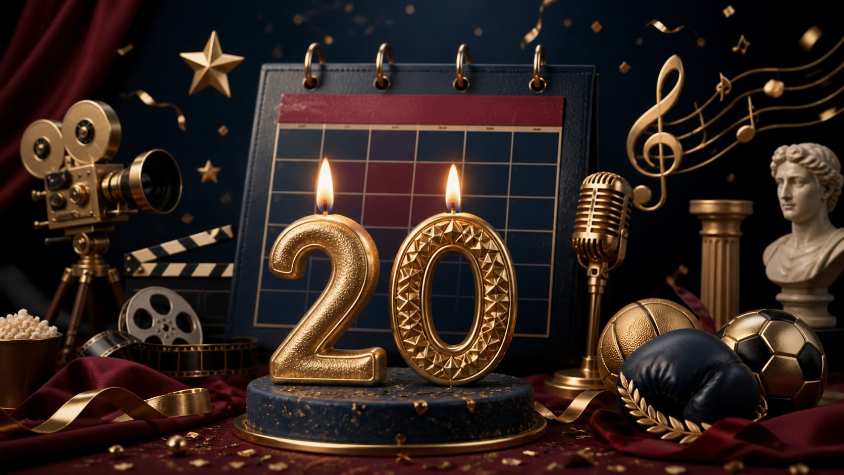 February 20 celebrity birthdays editorial illustration