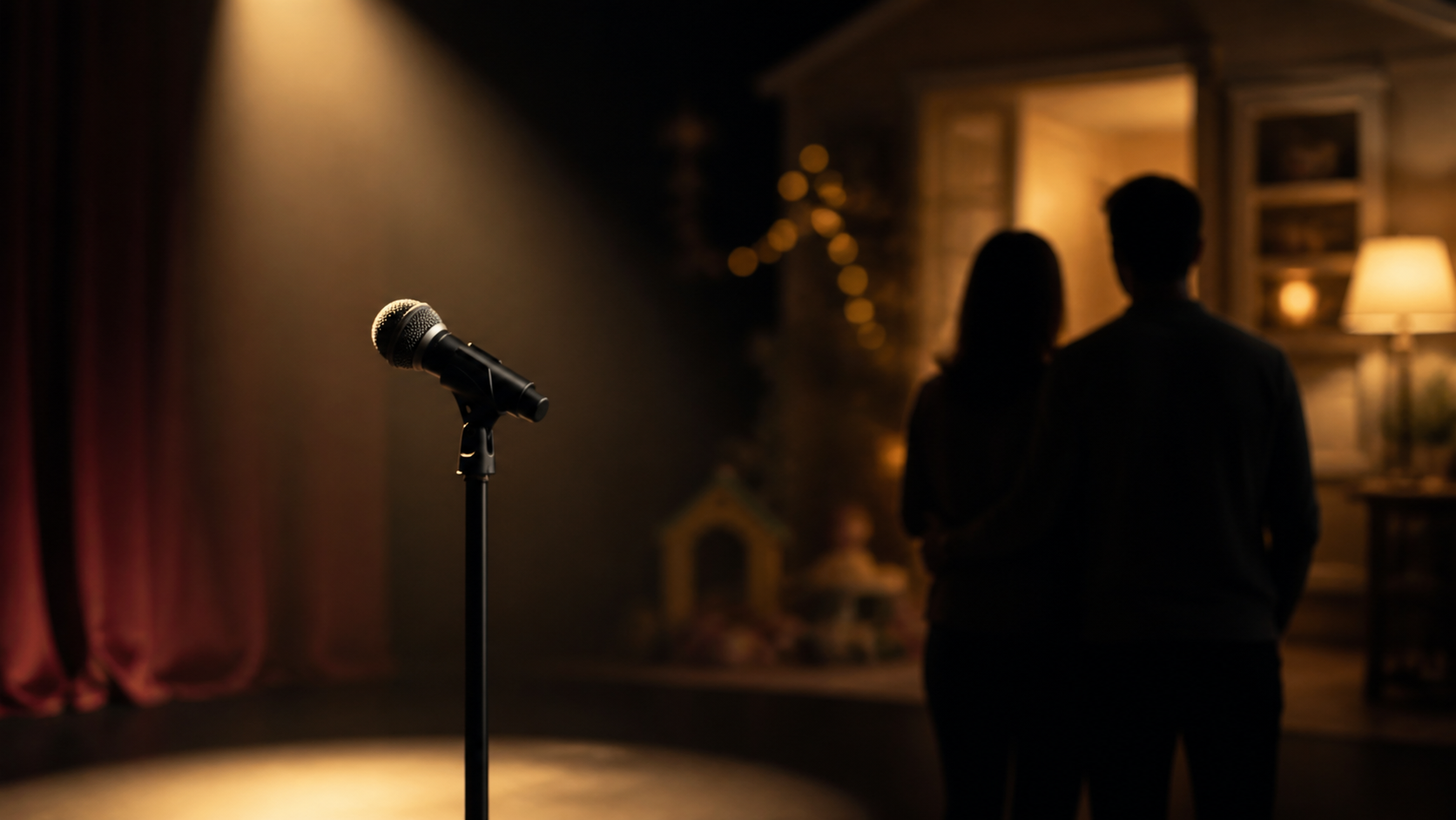 Comedy stage and private family illustration for Tim Robinson wife