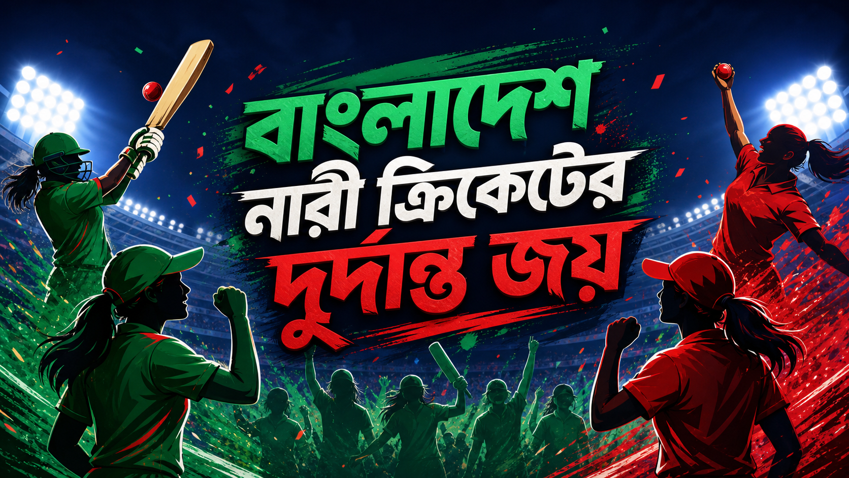 বাংলাদেশ নারী ক্রিকেট দলের ইন্দোনেশিয়ার বিপক্ষে জয়ের সম্পাদকীয় চিত্র