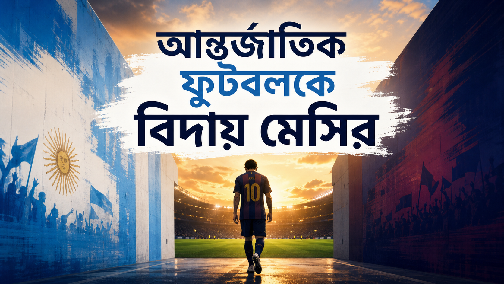Lionel Messi আন্তর্জাতিক ফুটবল থেকে অবসরের প্রতীকী সম্পাদকীয় চিত্র