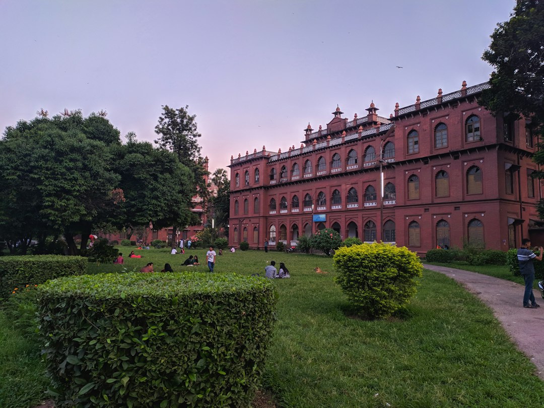 Illustrative university academic building for the National University LLB final exam centre-list notice
